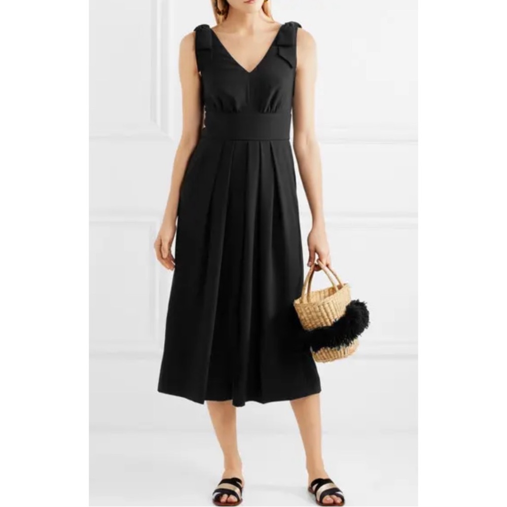 NEW J. Crew Jalopy Bow-Embellished Crepe Jumpsuit in Black Size 4Petite - Picture 2 of 10